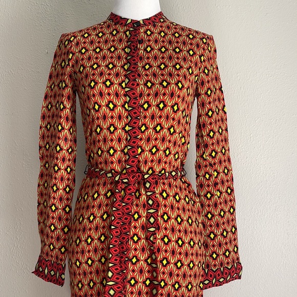 EUC Zara Woman Geometric Print Button Down Dress - Picture 3 of 9